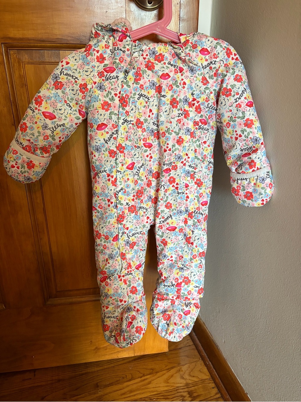 Cath Kidston Pink Floral Baby One-Piece Footie Romper